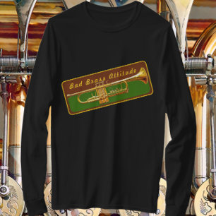 Camiseta Trumpet Musician Bad Brass Attitude Graciosa Camis