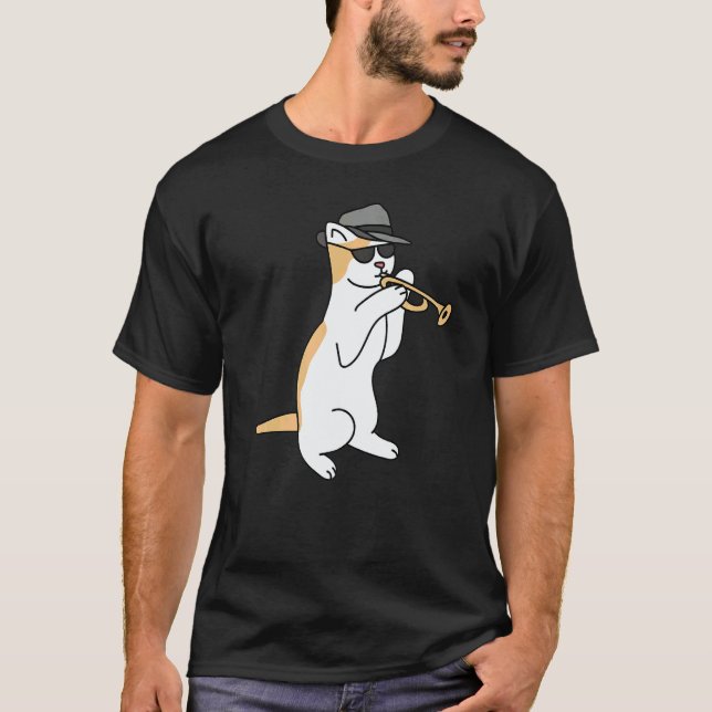 Camiseta Trumpet Player Cat Jazz   (Anverso)