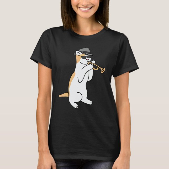 Camiseta Trumpet Player Cat Jazz (Anverso)