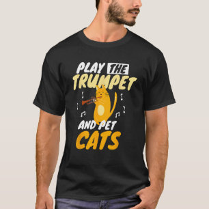 Camiseta Trumpet Player Cat Trumpeter I Mascota Gatos Humor