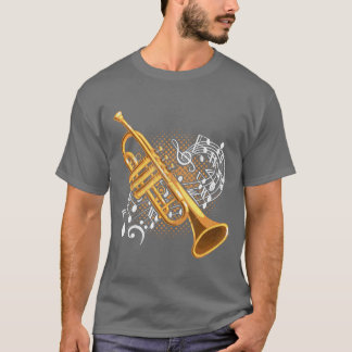 Camiseta Trumpet Player Musical Notes Jazz Music Art amigo