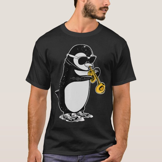 Camiseta Trumpet Player Penguin Lover Kids Musician Trumpet (Anverso)