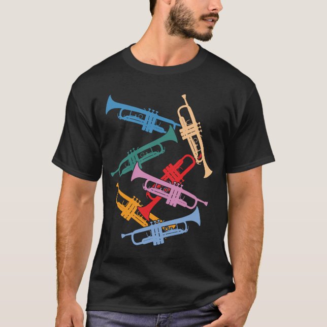Camiseta Trumpetas coloridas (Anverso)