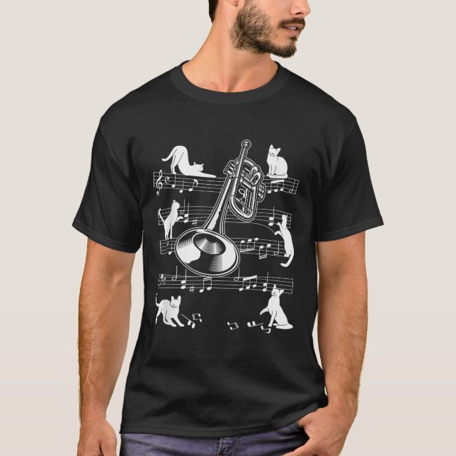Camiseta Trumpeter Cats For Cat Loving Trumpet Player  (Anverso)