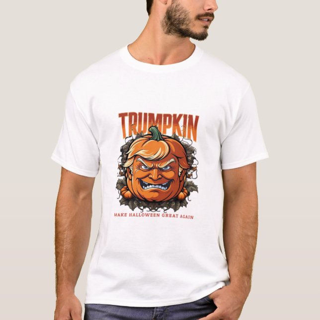 Camiseta Trumpkin de Halloween vuelve a hacer grande a Hall (Anverso)