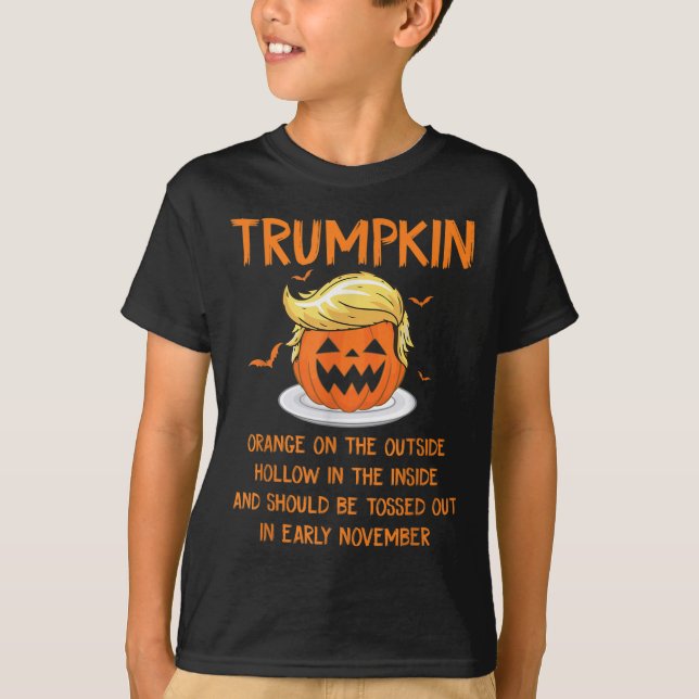 Camiseta Trumpkin Naranja en la Hallowee antitrump exterior (Anverso)