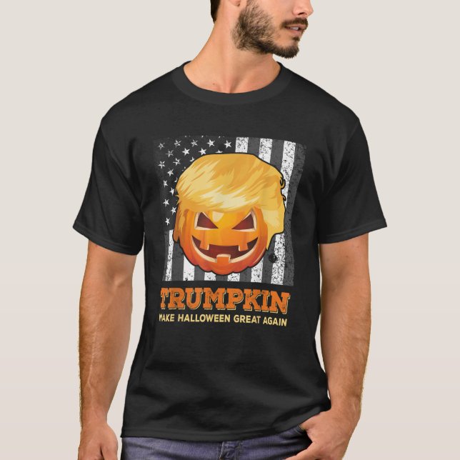 Camiseta Trumpkin vuelve a hacer grande a Halloween el pres (Anverso)
