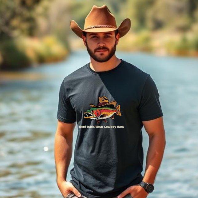 Camiseta Trut Reel Dad viste a Gorras de vaqueros graciosos (Bass Fish Reel Dads Wear Cowboy Hats- Funny Father day t shirt
)