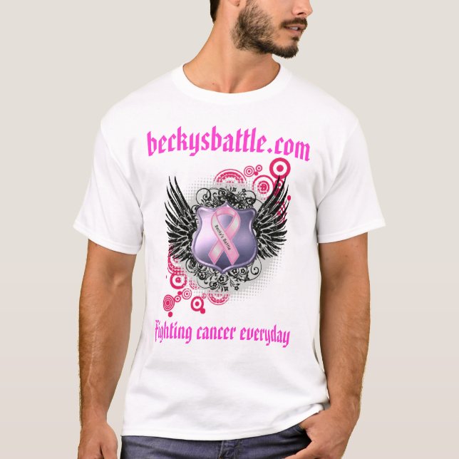 Camiseta try1, beckysbattle.com, cáncer que lucha diario (Anverso)