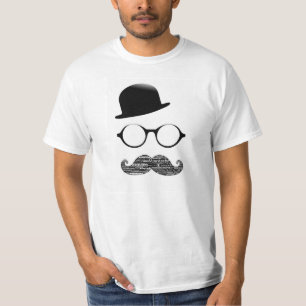 Camiseta Tshirt Blanco Sombrero Catalejo Bigote