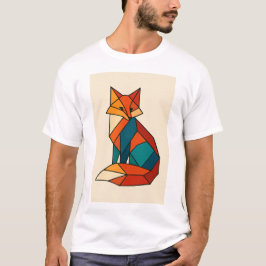 Camiseta Tshirt de tendencia de zorro geométrico