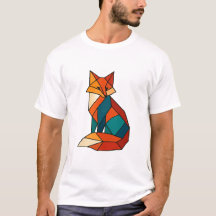Tshirt de tendencia de zorro geométrico