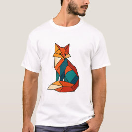 Camiseta Tshirt de tendencia de zorro geométrico