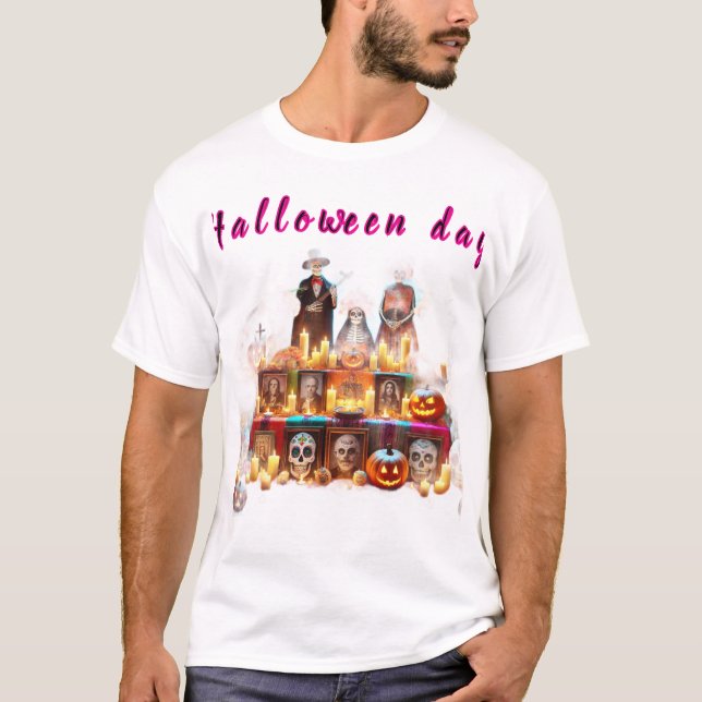 Camiseta Tshirt men halloween party  (Anverso)