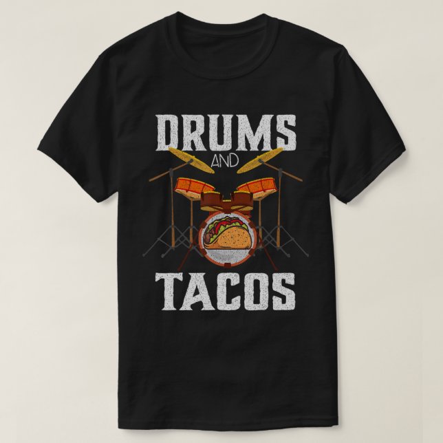 Camiseta Tshirt Tacos Cinco De Mayo Music Drummer T- (Diseño del anverso)