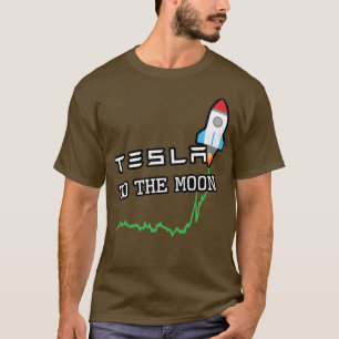 Camiseta TSLA a la luna blanca