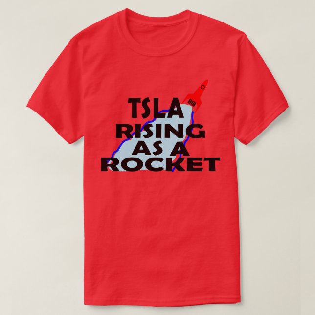 Camiseta Tsla levantándose como cohete 1 (Diseño del anverso)