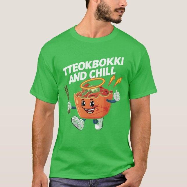 Camiseta Tteokbokki And Chill Korean Food Love boy (Anverso)