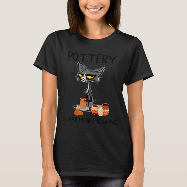 Camiseta Ttery Because Murder Is Wrong Funny Cat Funny Tter (Anverso)