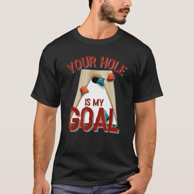 Camiseta Tu Agujero Es Mi Gol Cornhole Bean Bag Red (Anverso)
