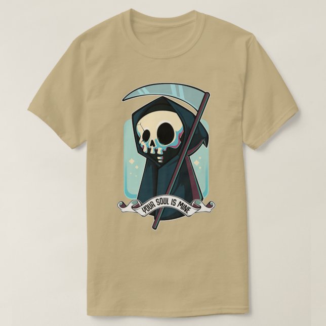 Camiseta Tu Alma Es Mía Kawaii Reaper Death Halloween Sk (Diseño del anverso)
