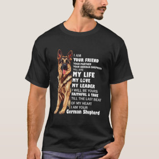Camiseta Tu amigo, tu pastor alemán ferozmente leal D