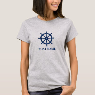 Camiseta Tu barco o nombre y barcos de la marina Helm Grey