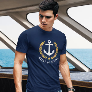 Camiseta Tu barco o tu nombre Anchor de la Marina de Laurel