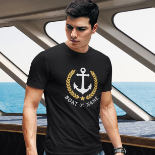 Camiseta Tu barco o tu nombre Anchor Laurel de estilo de or