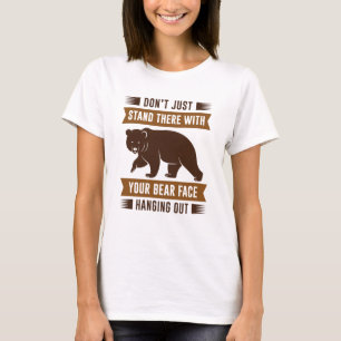 Camiseta Tu cara de oso colgando hacia fuera