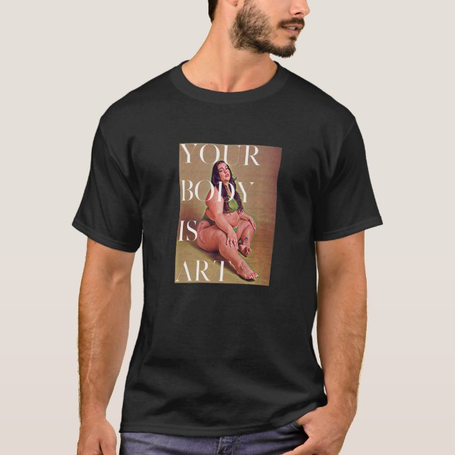 Camiseta Tu cuerpo es arte - Grasa positiva de autocuidado  (Anverso)