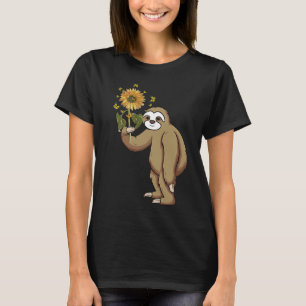 Camiseta Tu Cute Sloth Holding Sunflower Animal Costume