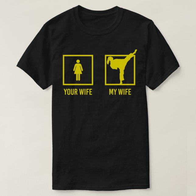 Camiseta Tu esposa, mi esposa, artes marciales gráficas (Diseño del anverso)