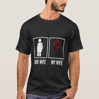 Camiseta Tu Esposa Mi Esposa Ciclista De Moto Ciclista De M