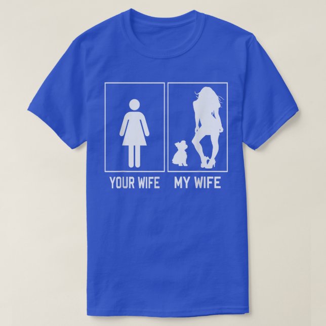 Camiseta Tu Esposa Mi Esposa Yorkie Graciosos Regalos Para  (Diseño del anverso)
