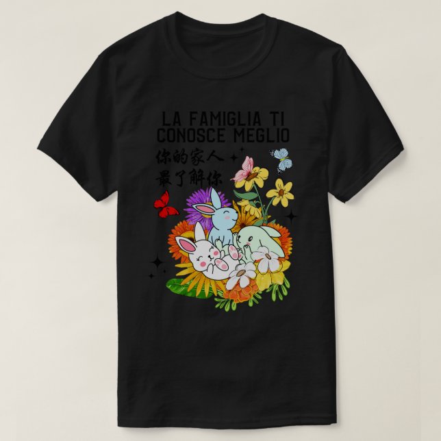 Camiseta Tu Familia Conoce Mejor Conejo Kawaii 4 (Diseño del anverso)