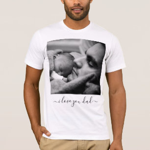 Camiseta Tu foto-camiseta de papá con texto - Te amo papá