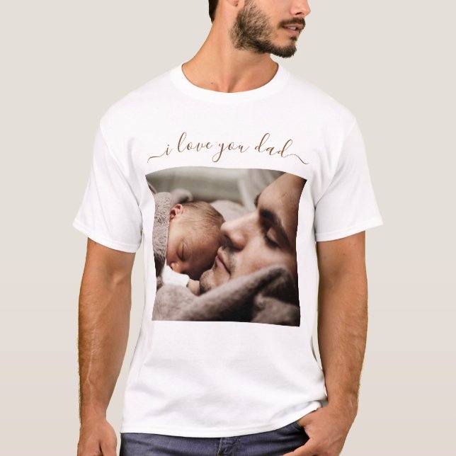 Camiseta Tu foto-camiseta de papá con texto - Te amo papá (Anverso)