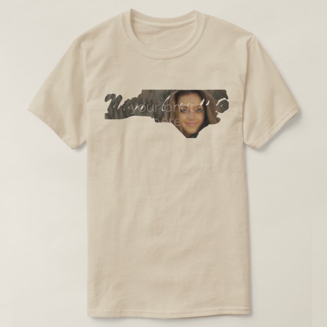 Camiseta TU FOTO Estado De Carolina Del Norte Forma Camiset (Diseño del anverso)