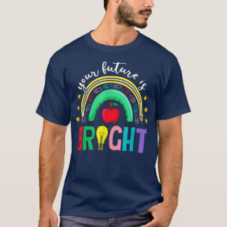 Camiseta Tu Futuro Vuelve A La Escuela Cuidadoso Arcoiris