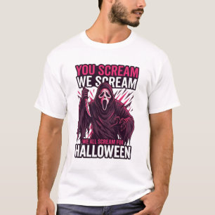 Camiseta Tú gritas nosotros Halloween Ghostface Cuchillo Sa