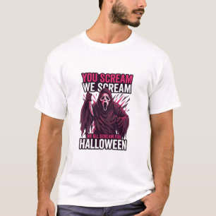 Camiseta Tú gritas nosotros Halloween Ghostface Cuchillo Sa
