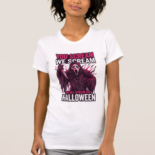Camiseta Tú gritas nosotros Halloween Ghostface Cuchillo Sa