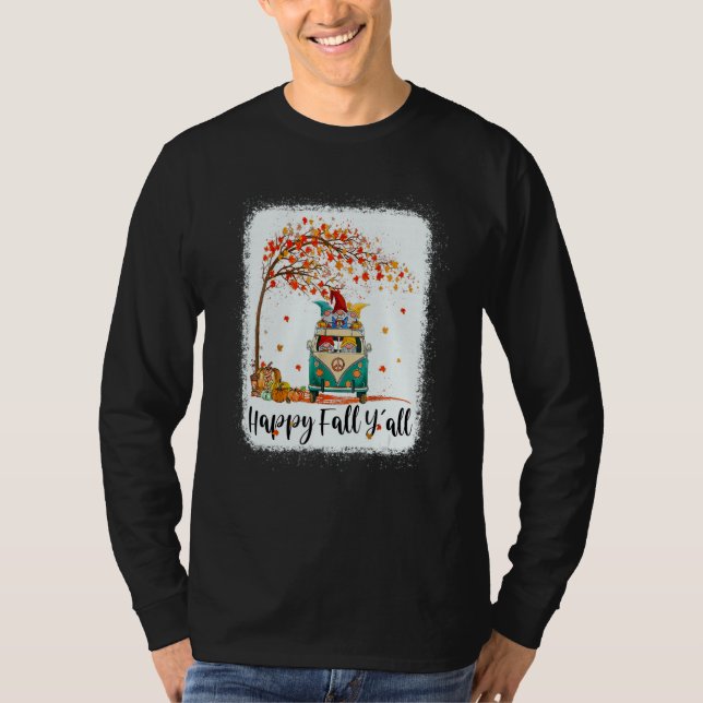 Camiseta Tu Happy Fall Y'all Thanksgiving Gnome Costume Aut (Anverso)