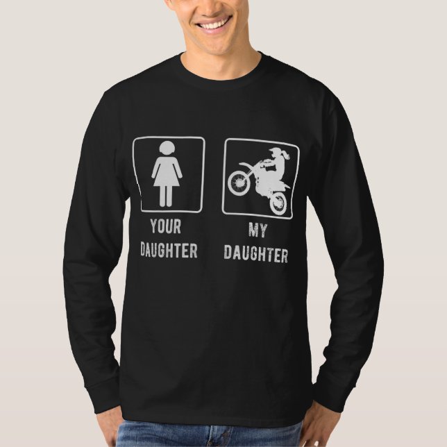 Camiseta Tu hija mi hija mamá o papá regalan bicicleta suci (Anverso)