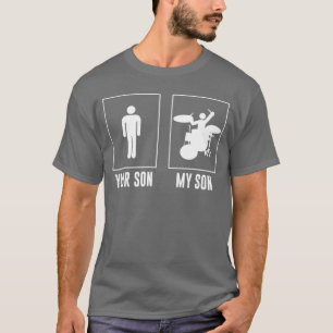 Camiseta Tu Hijo Mi Hijo Baterista Banda de Rock N Roll ret