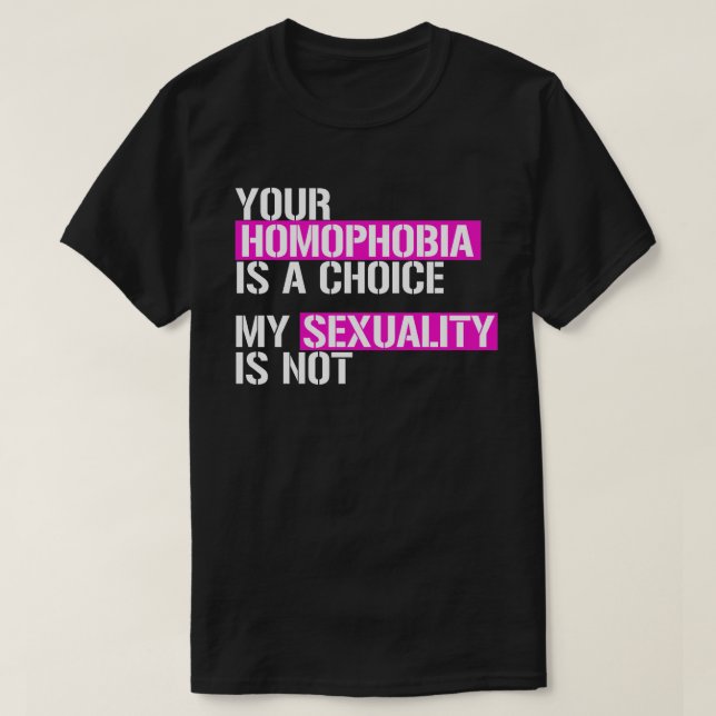 Camiseta Tu homofobia es una elección (Diseño del anverso)