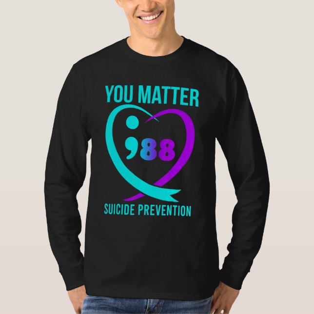 Camiseta Tú Importas 988 Conciencia de Prevención del Suici (Anverso)