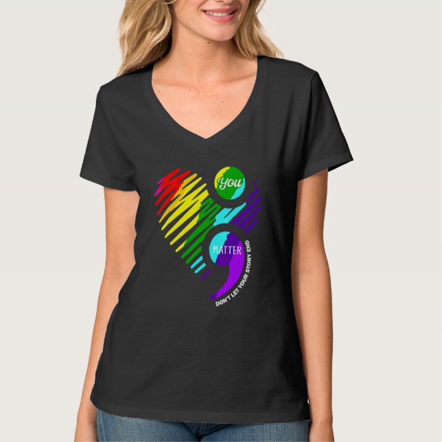 Camiseta Tú Importas Punto y Coma Mes de Conciencia Mental  (Anverso)