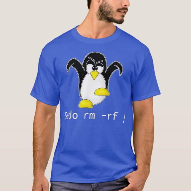 Camiseta Tu Linu Penguin Sudo Rm Rf  Programmer Developer (Anverso)